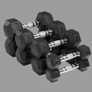 Hexagonal Rubber Dumbbell